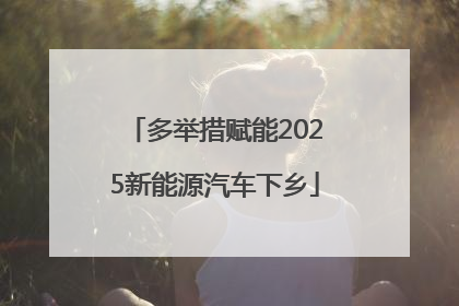 多举措赋能2025新能源汽车下乡